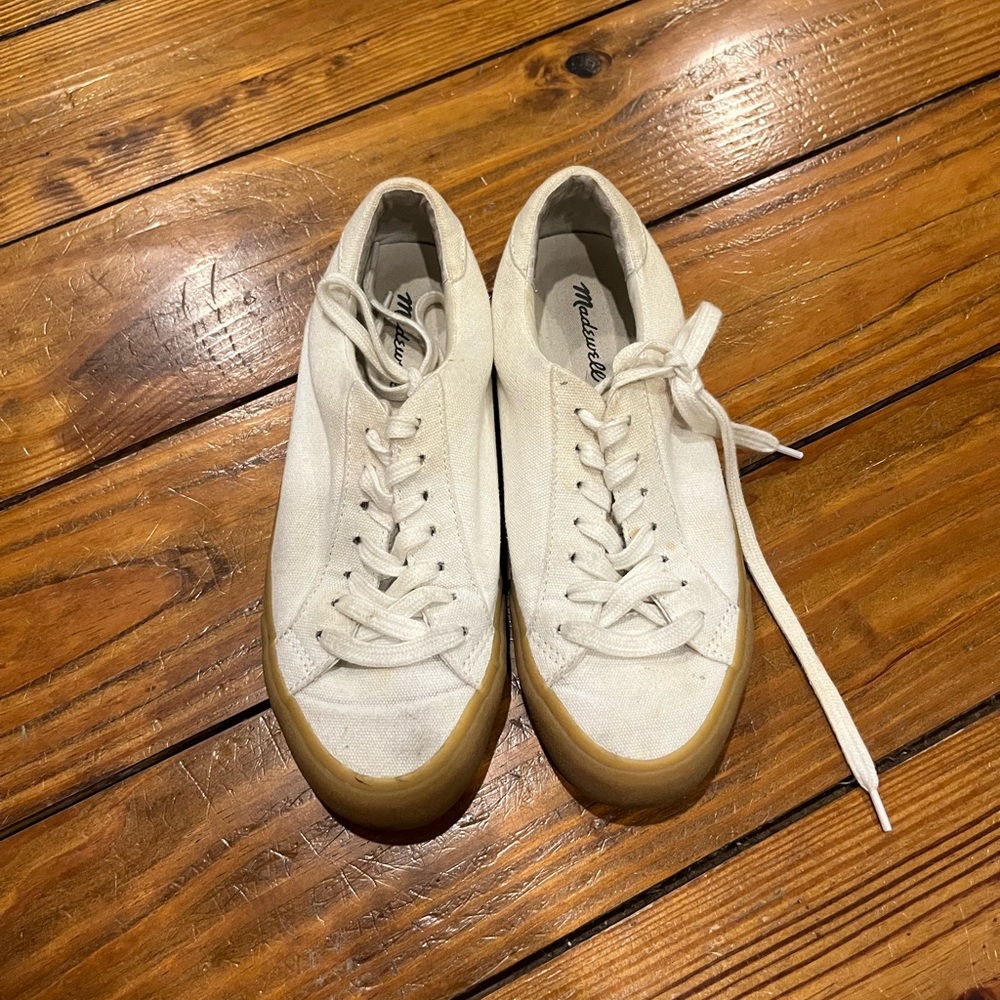Madewell White Low Top Canvas Sneakers